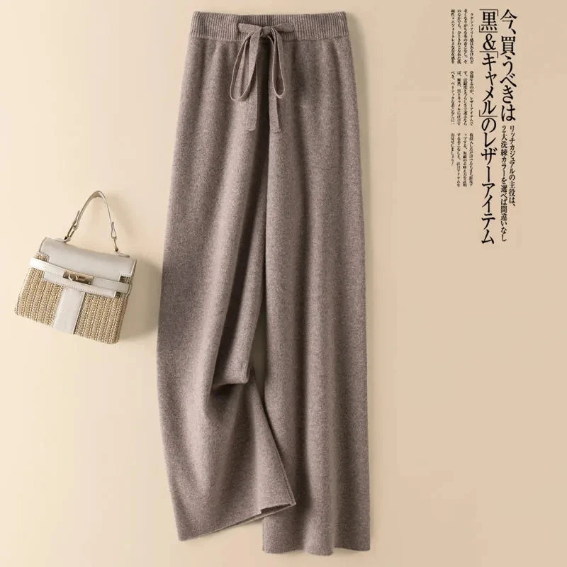 Women's Knitted Elastic High Waist Pants™ Straight Ankle-Length Soft Pants