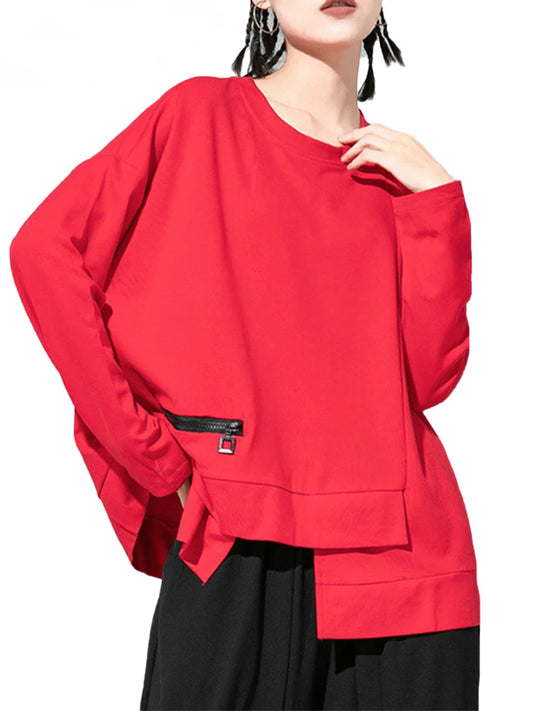 Women's Amax Zipper Design Tops™ Loose Casual Vintage Luxury T-Shirts