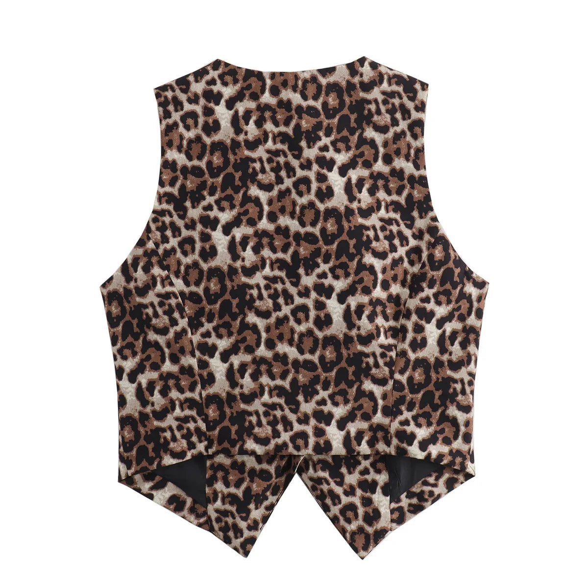 Women's  Leopard Summer Jacket™ V-Neck Single-breasted Cropped Sleeveless Jacket