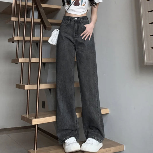 Women's Vintage Wide Leg Jeans™ High Waist Retro Denim Trousers