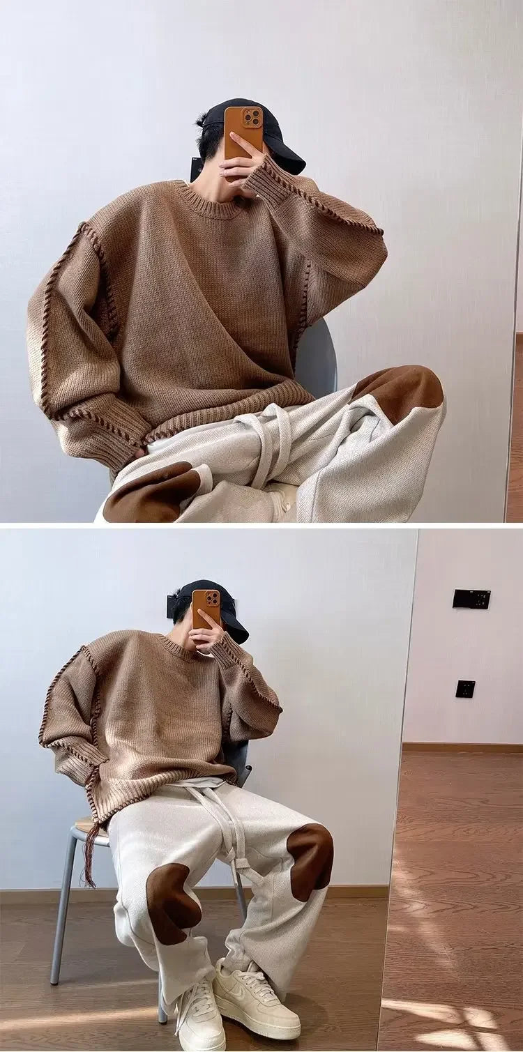 Men's Knitted Sweater™ Casual Versatile Long Sleeve round Neck Thick Sweater