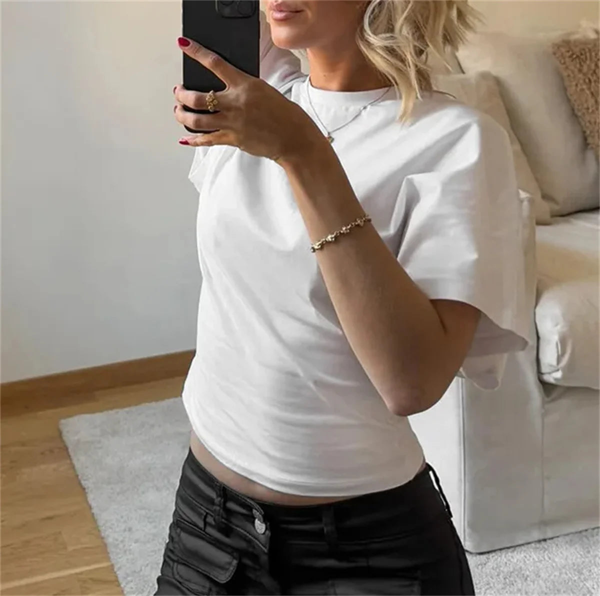 Women's Crop T-shirt™ O-neck Y2K Slim Design Tees