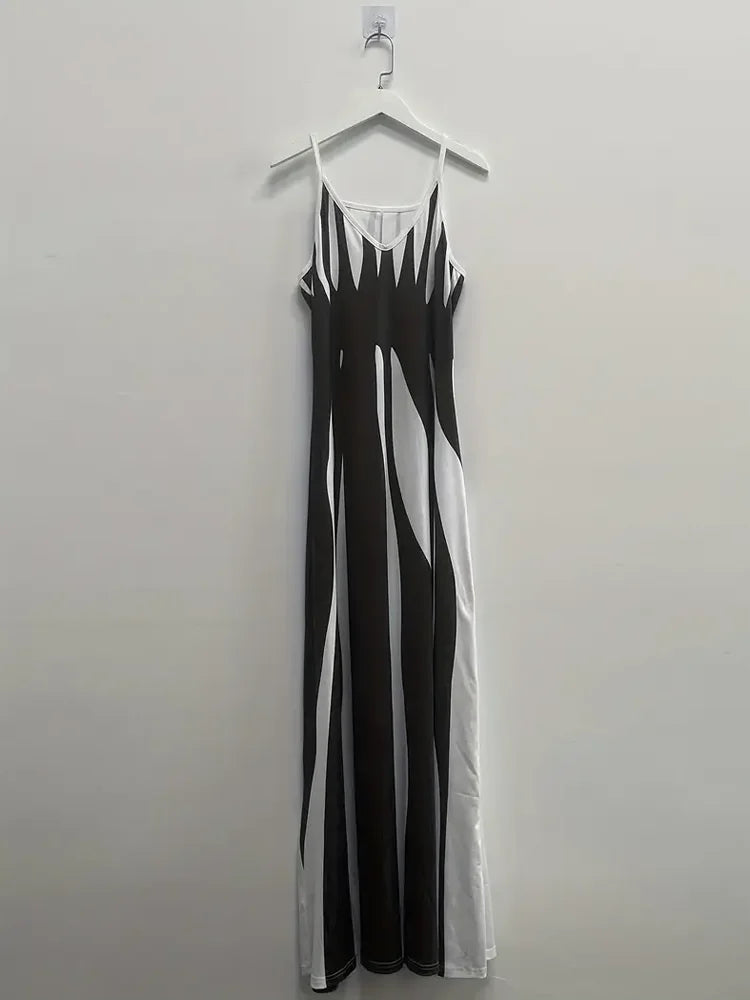 Women's Casual Sleeveless Spaghetti Strap Dress™  Abstract Print Maxi Dress