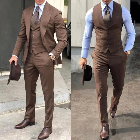 Men's 3 Pieces Classic Men Suit™ Tuxedo Peak Lapel Groomsmen Suit