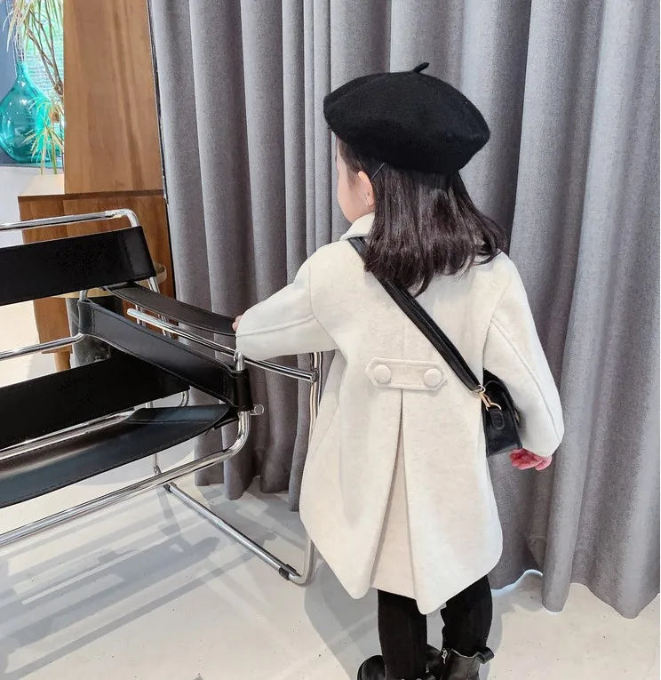 Girl's Long Cotton Coat™ Korean Style Thickened Double-breasted Jacket