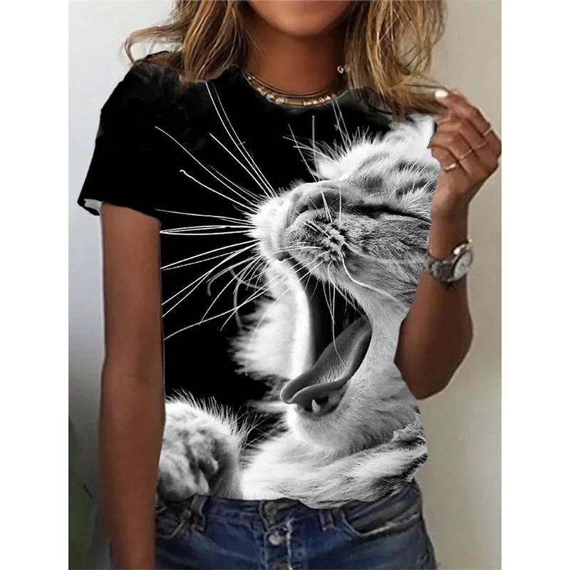 Women's T-Shirt™ For Animal 3D Printed Summer Short Sleeves O-Neck Tops