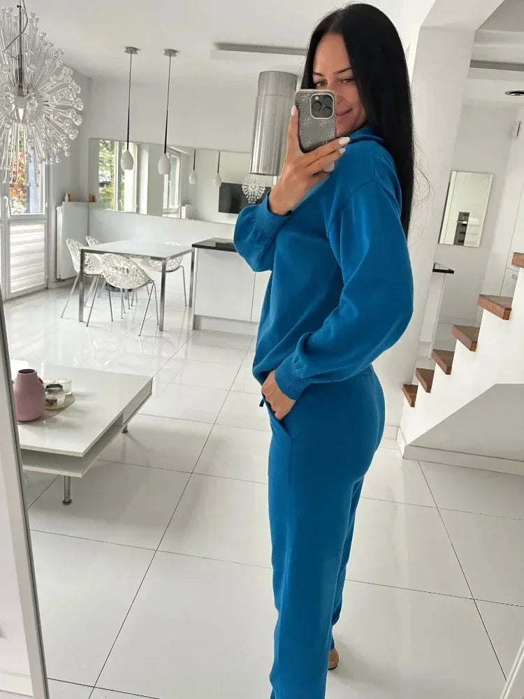 Women's Knitted Suit™ 2 Piece Sets Outfit Trouser Oversized Casual Sweaters Jogging Knitwear Tracksuit