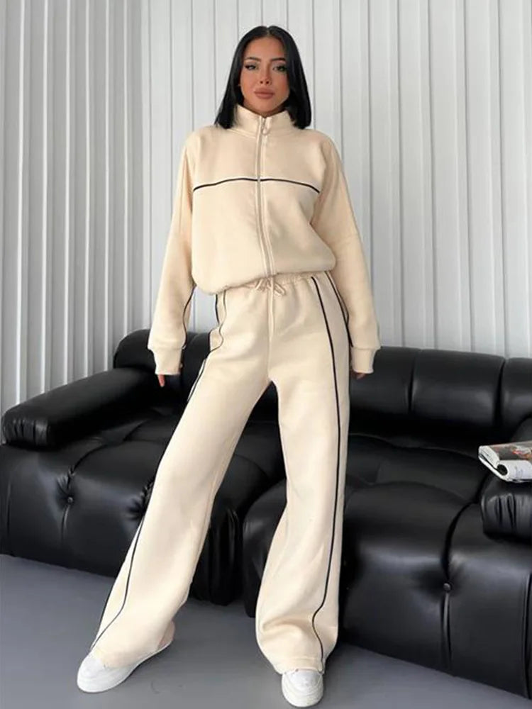 Women's Suit™ 2 Piece Outfits Long Sleeve Zip Up Jacket Jogger Sweatpants Tracksuit