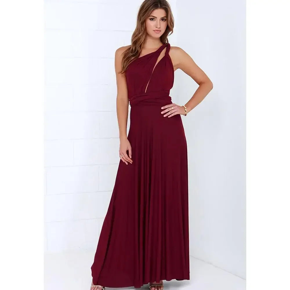 Women's Multi-worn V-neck Long Dress™ Strapped Summer Maxi Dress