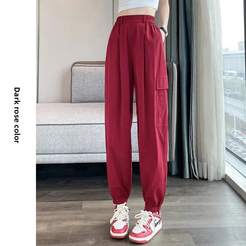 Women's Thin High Waist Cargo Pants™ Long Drapey Quick Dry Trousers