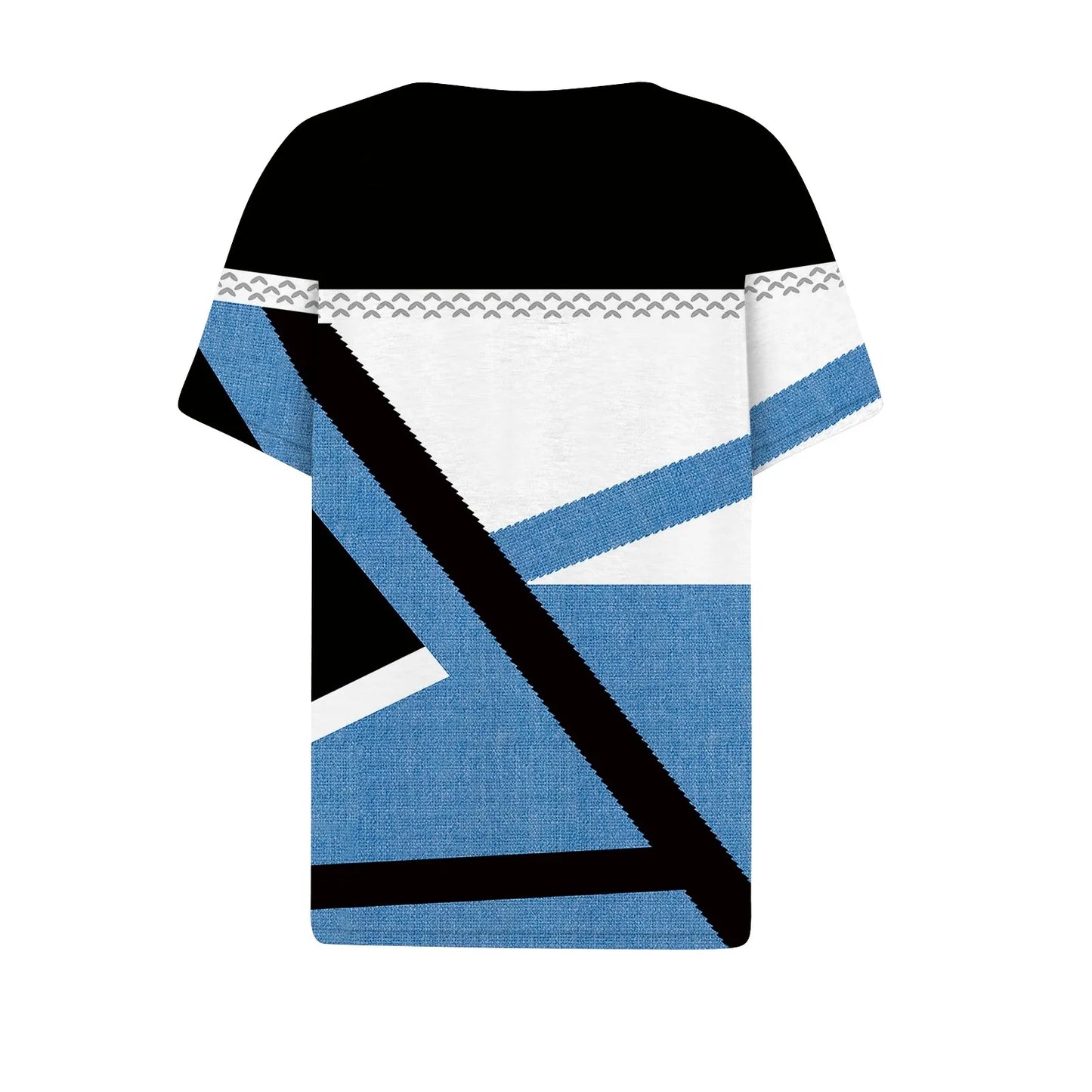 Women's Summer Patchwork T-Shirts™ Short Sleeve Loose Ladies V-Neck Tops