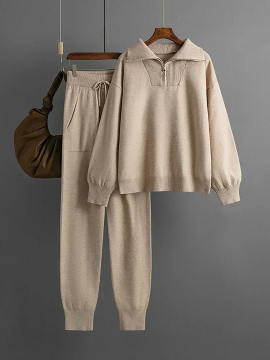 Women's Knitted Suit™ 2 Piece Sets Outfit Trouser Oversized Casual Sweaters Jogging Knitwear Tracksuit