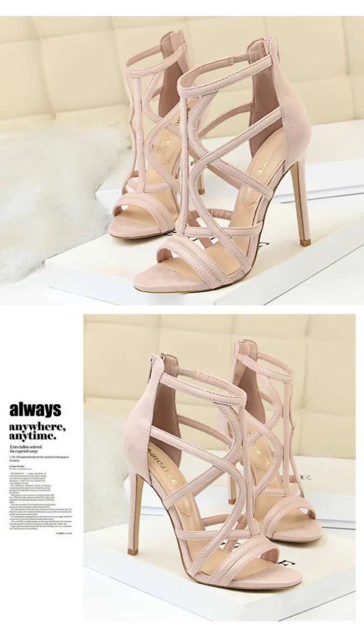 Women's High Heels™ Roman Style Velvet Hollow Out Fish Mouth Ultra High Heels