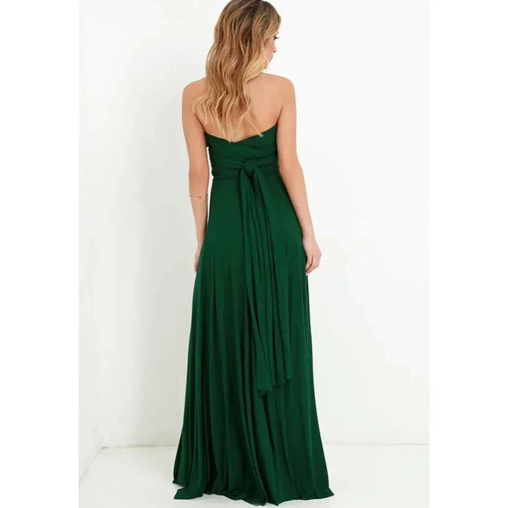 Women's Multi-worn V-neck Long Dress™ Strapped Summer Maxi Dress