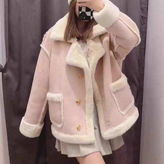 Women's Warm Faux™ Fur Fleece Coat Jacket New Korean Fashion