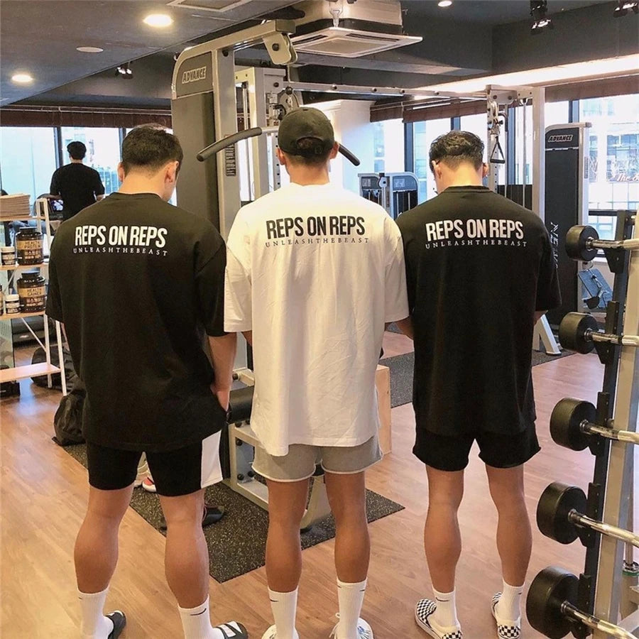 Men's T-Shirt™ Loose big size Cotton Printed Running Sport Gym Shirt