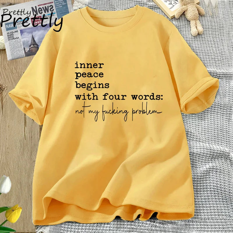 Women's Letter Printed T-shirts™ Oversize Cotton Short Sleeve T-shirt
