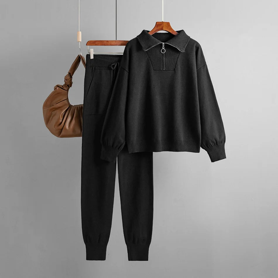 Women's Knitted Suit™ 2 Piece Sets Outfit Trouser Oversized Casual Sweaters Jogging Knitwear Tracksuit