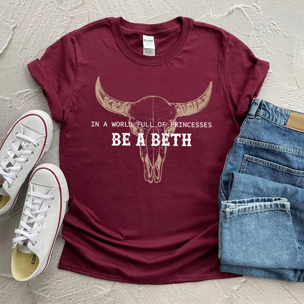Women's Boho Cow Skull Howdy T-shirts™ Short Sleeve Summer Tees