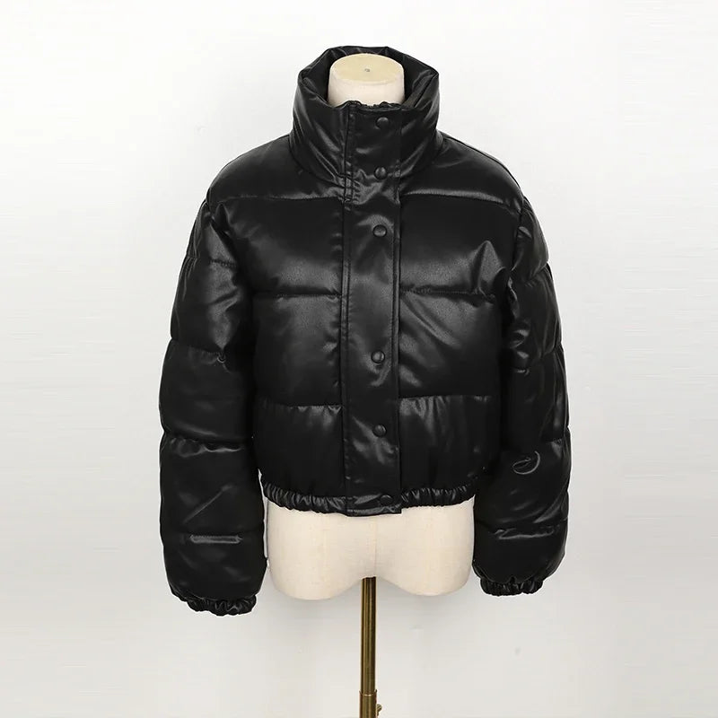 Women's  Parka Jacket™  Thick  PU Leather Jacket