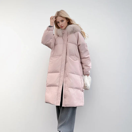 Women's Padded Jacket™ Long Over-the-knee Jacket Fur Collar Warm Thicken Cotton Parkas Coats