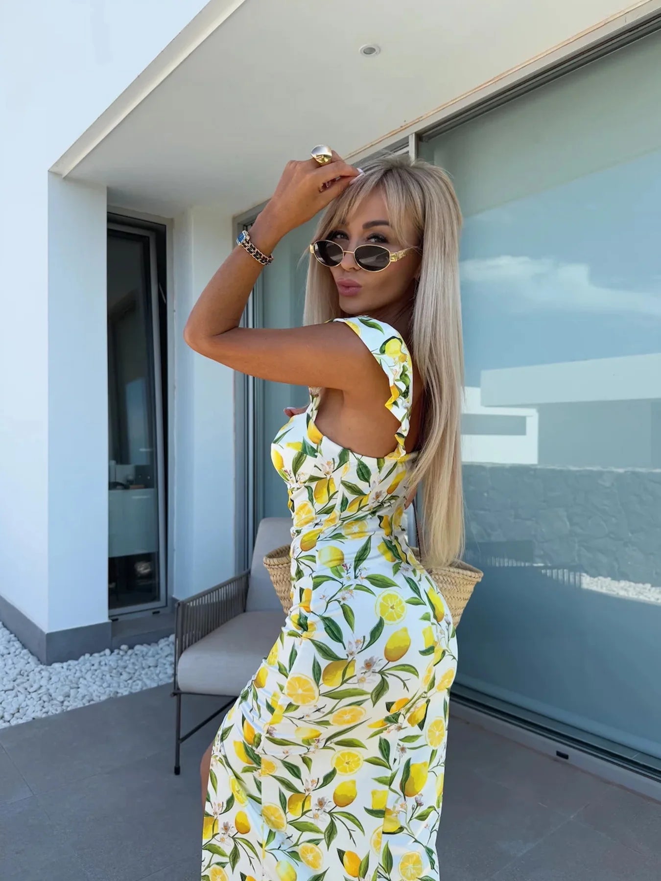 Women's summer elegant dress™ French Design slit midi-length dress