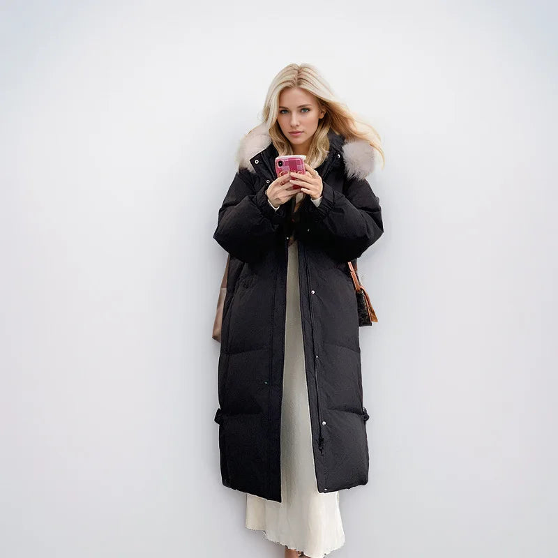 Women's Padded Jacket™ Long Over-the-knee Jacket Fur Collar Warm Thicken Cotton Parkas Coats