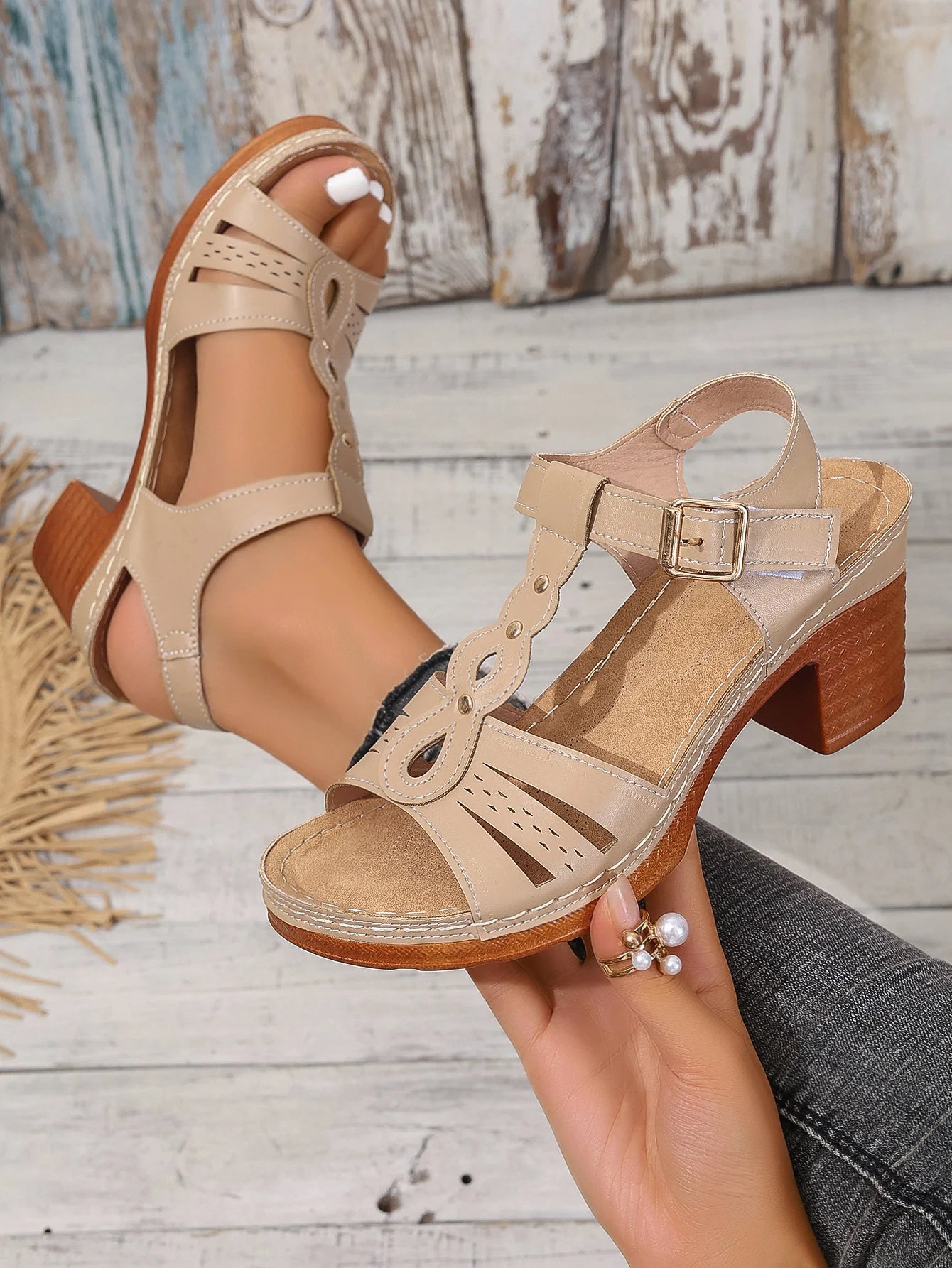 Women's High Heels Sandals™ Thick Heel Fish Mouth Buckle Sandals