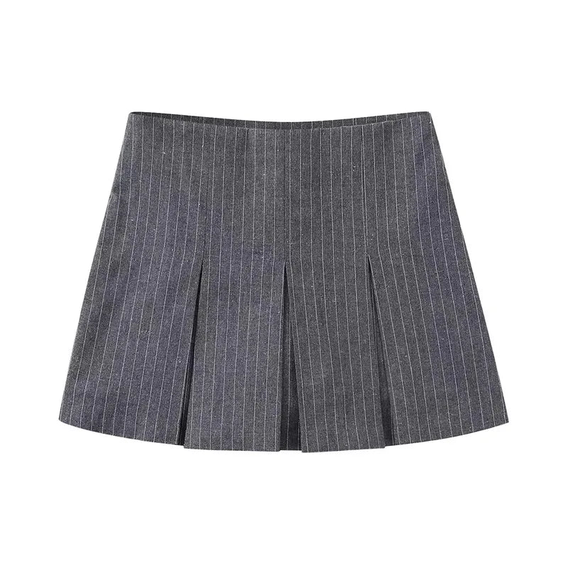 Women's Shorts Skirts™ High Waist Pleated Striped Bermuda Mini Shorts