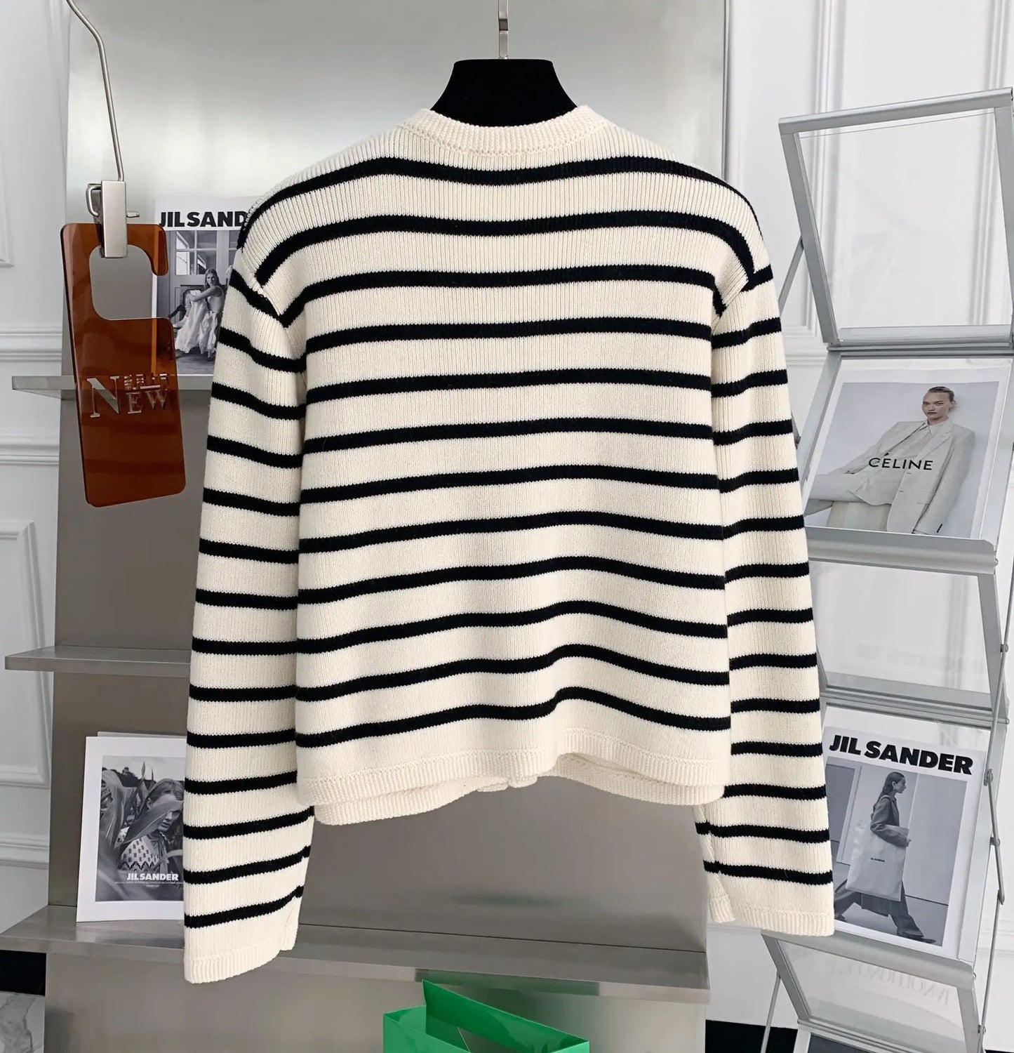 Women Stripe Knitted Cardigans Sweater™ O-neck Single Breasted Long Sleeve Sweaters