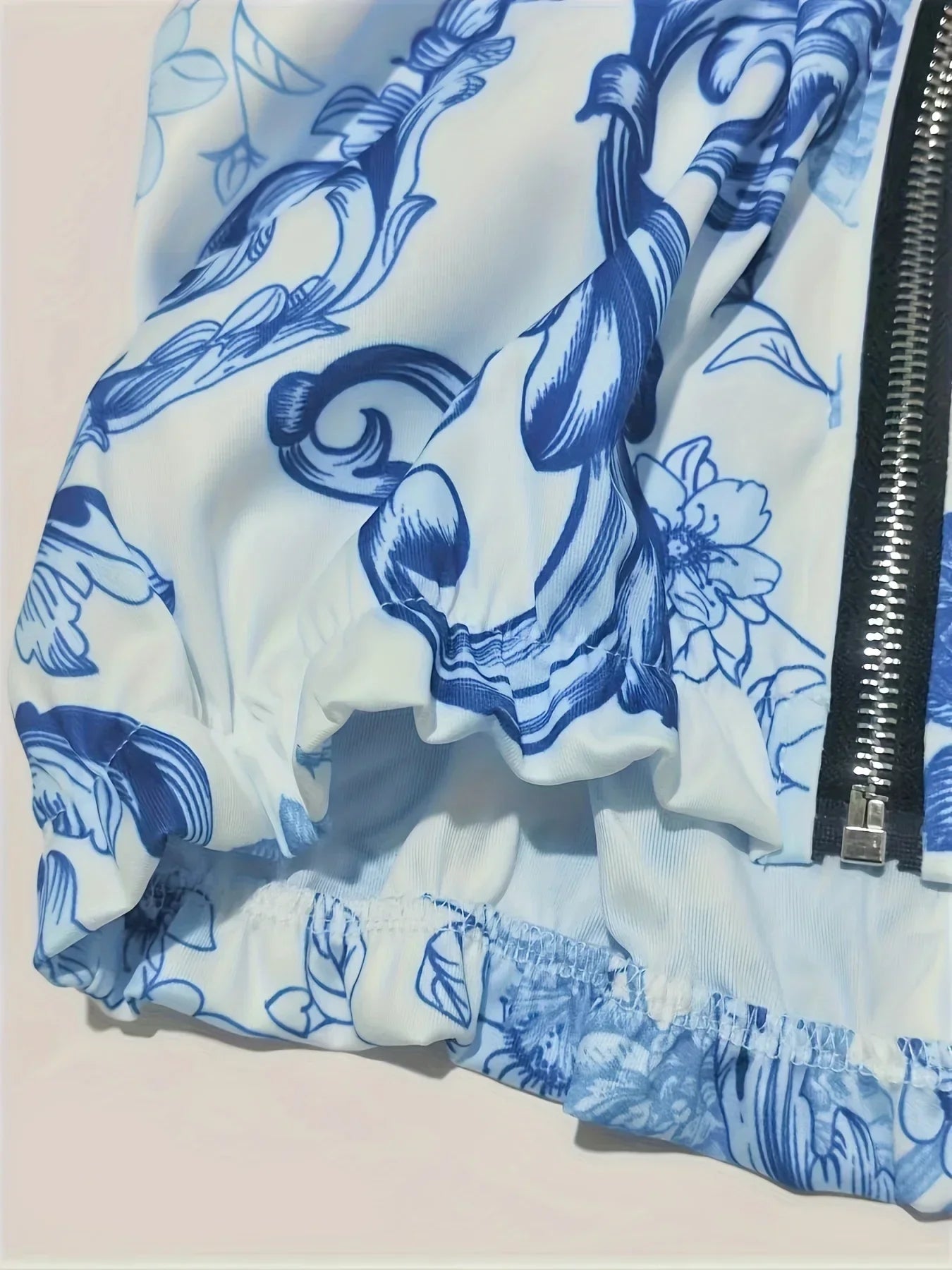 Women's Floral Print Bomber Jacket™ Zip Up Long Sleeve Outerwear