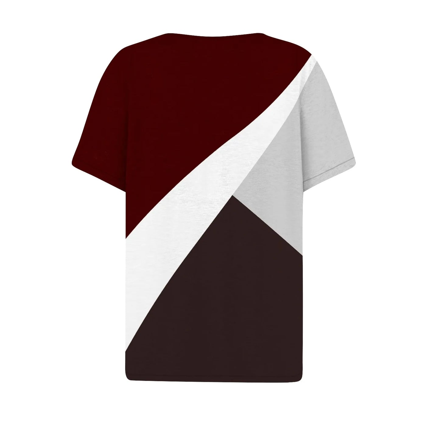 Women's Summer Patchwork T-Shirts™ Short Sleeve Loose Ladies V-Neck Tops