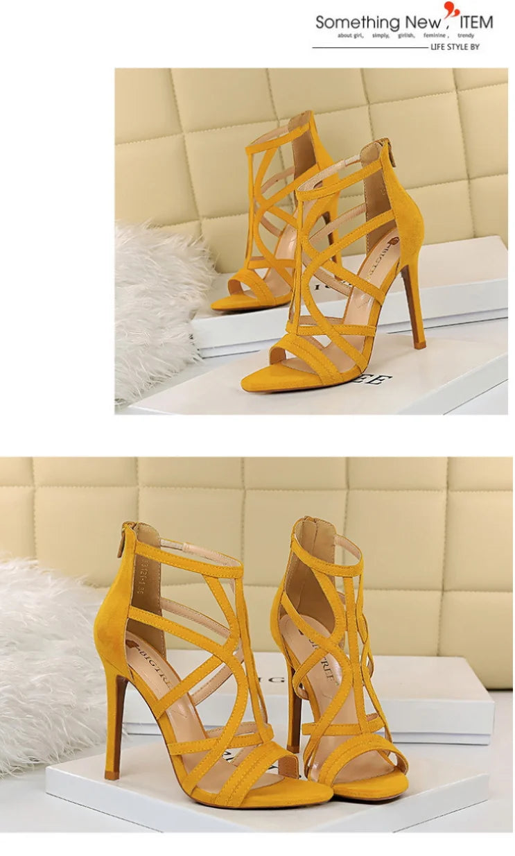 Women's High Heels™ Roman Style Velvet Hollow Out Fish Mouth Ultra High Heels