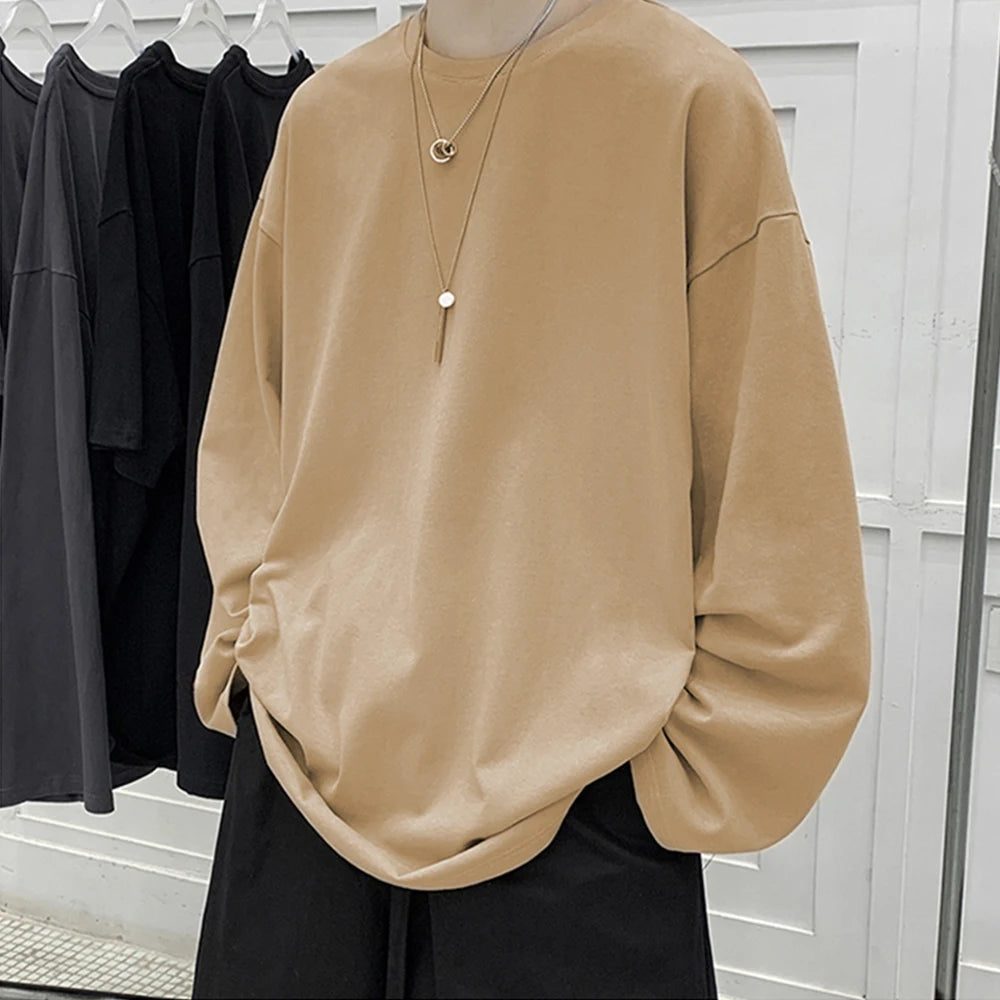 Men's T-shirt™ Cotton Oversize Long sleeves t shirt