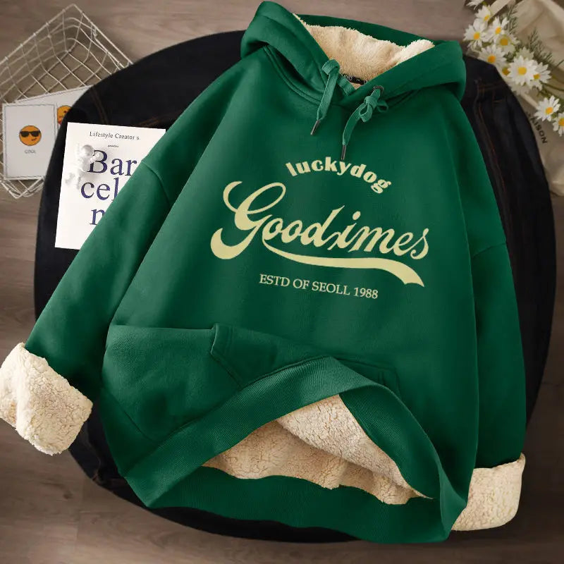 Women's Lamb Wool Pullovers™ Velvet Cartoon Hoodies