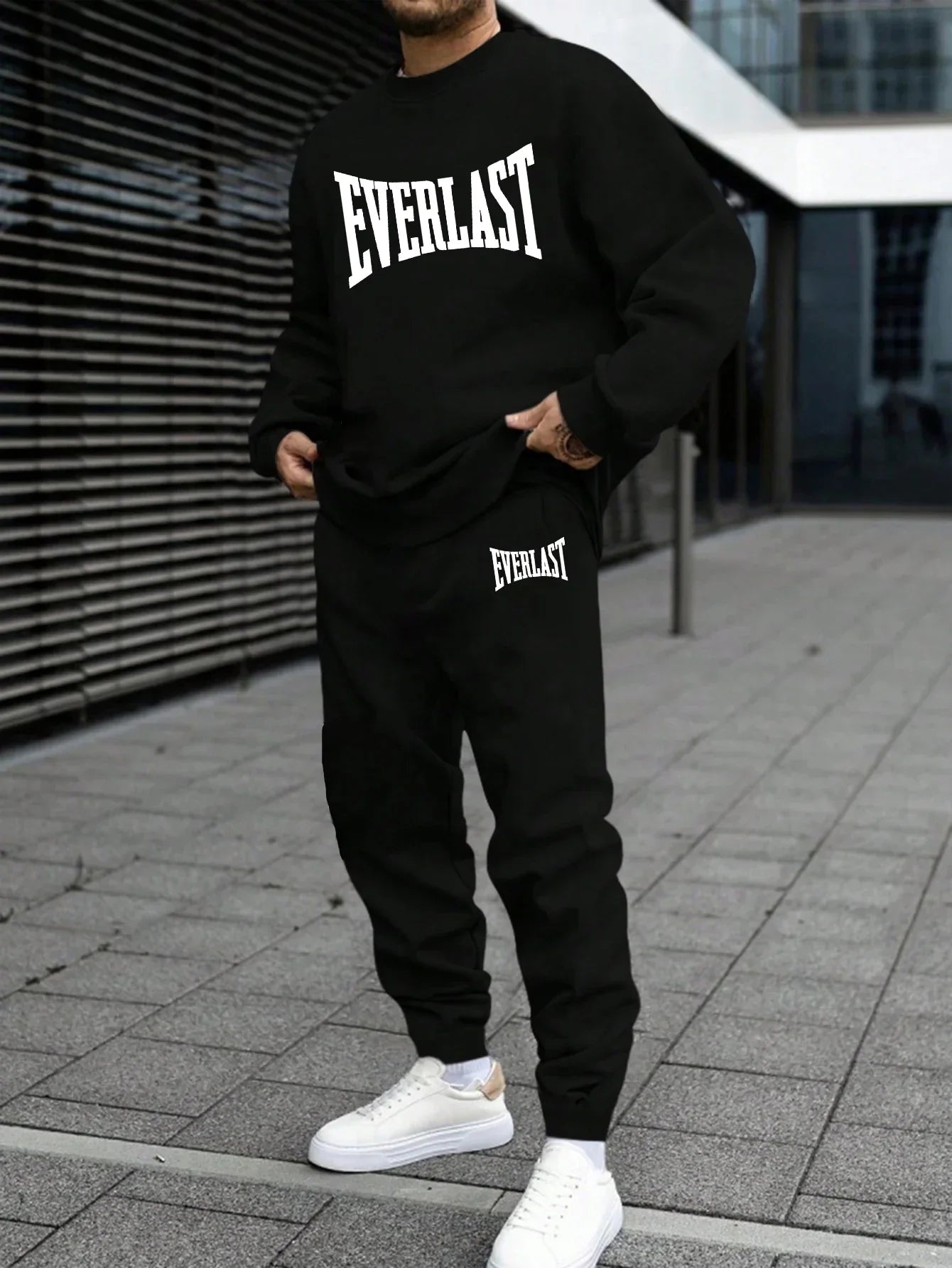 Men's Tracksuit™ Print Sweatshirt and Sweatpants Sportswear Clothing