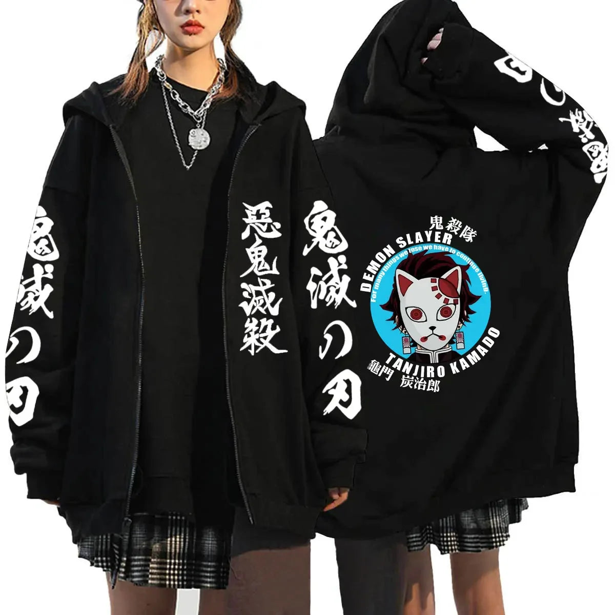 Women's Demon Slayer Zipper Hoodies™ Anime Oversized Full Zip Hoody