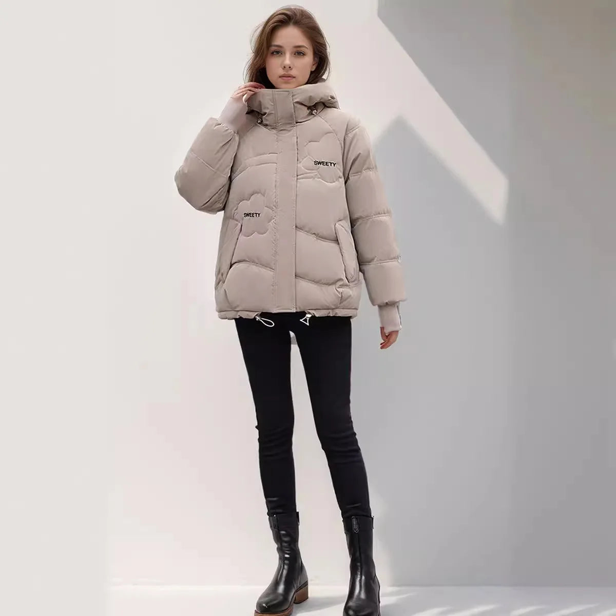 Women's Thick Coat™ Winter Cotton Casual Hooded Zipper Short Parkas Jacket
