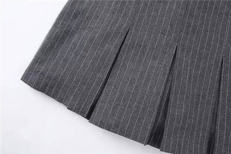 Women's Shorts Skirts™ High Waist Pleated Striped Bermuda Mini Shorts