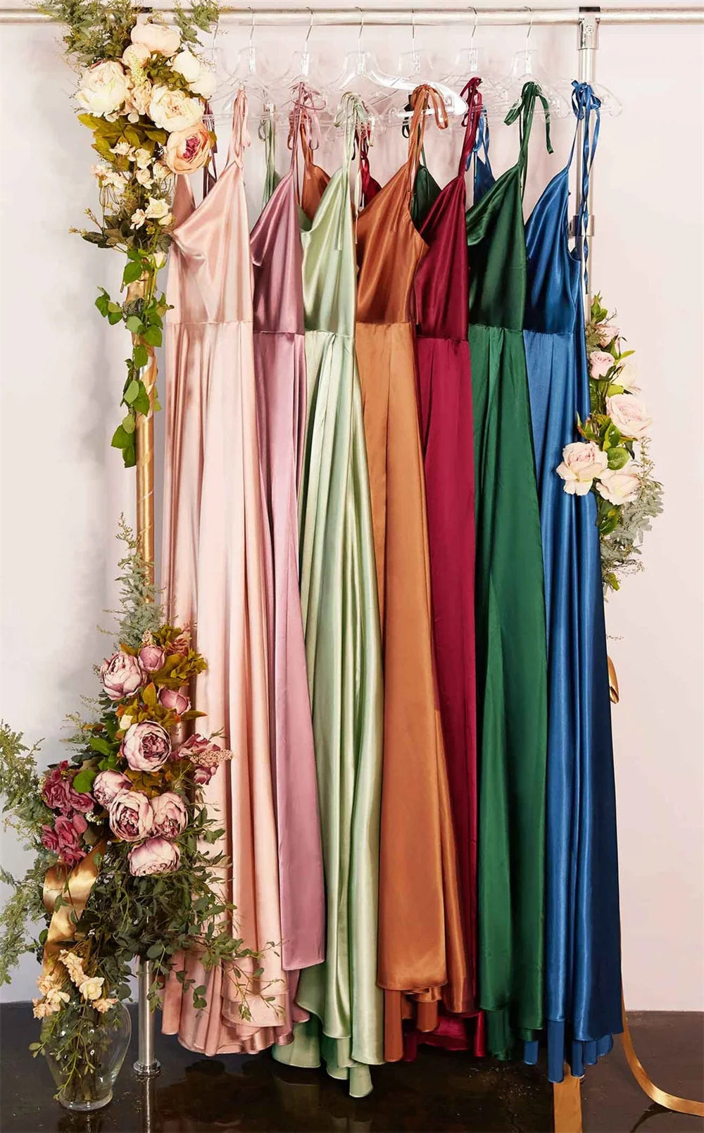 Women's Burgundy Maxi Dress™ Side Slit Adjustable Straps Dresses