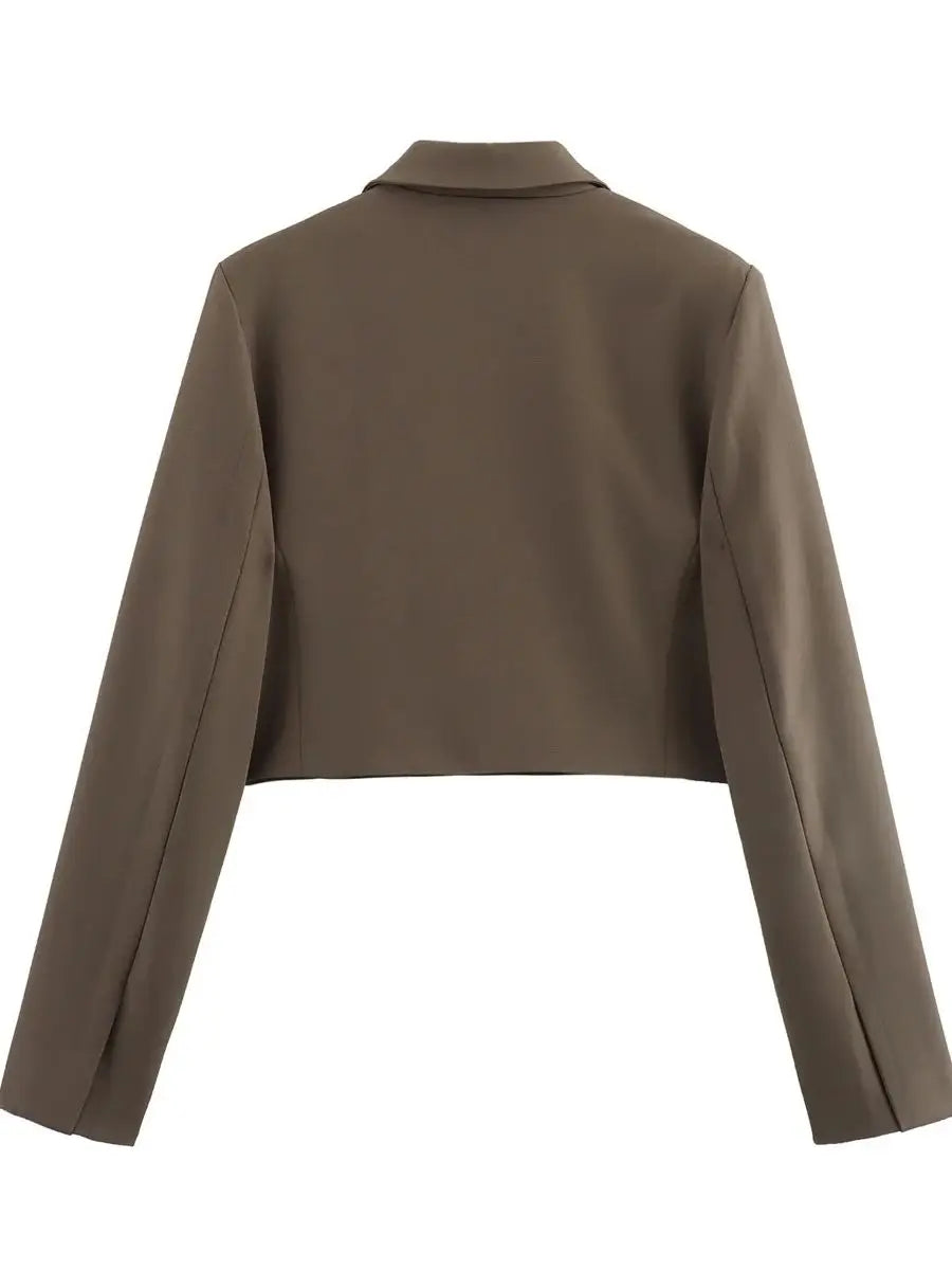 Women's Fashion Crop Blazer Jacket™ Long Sleeve Versatile Jacket