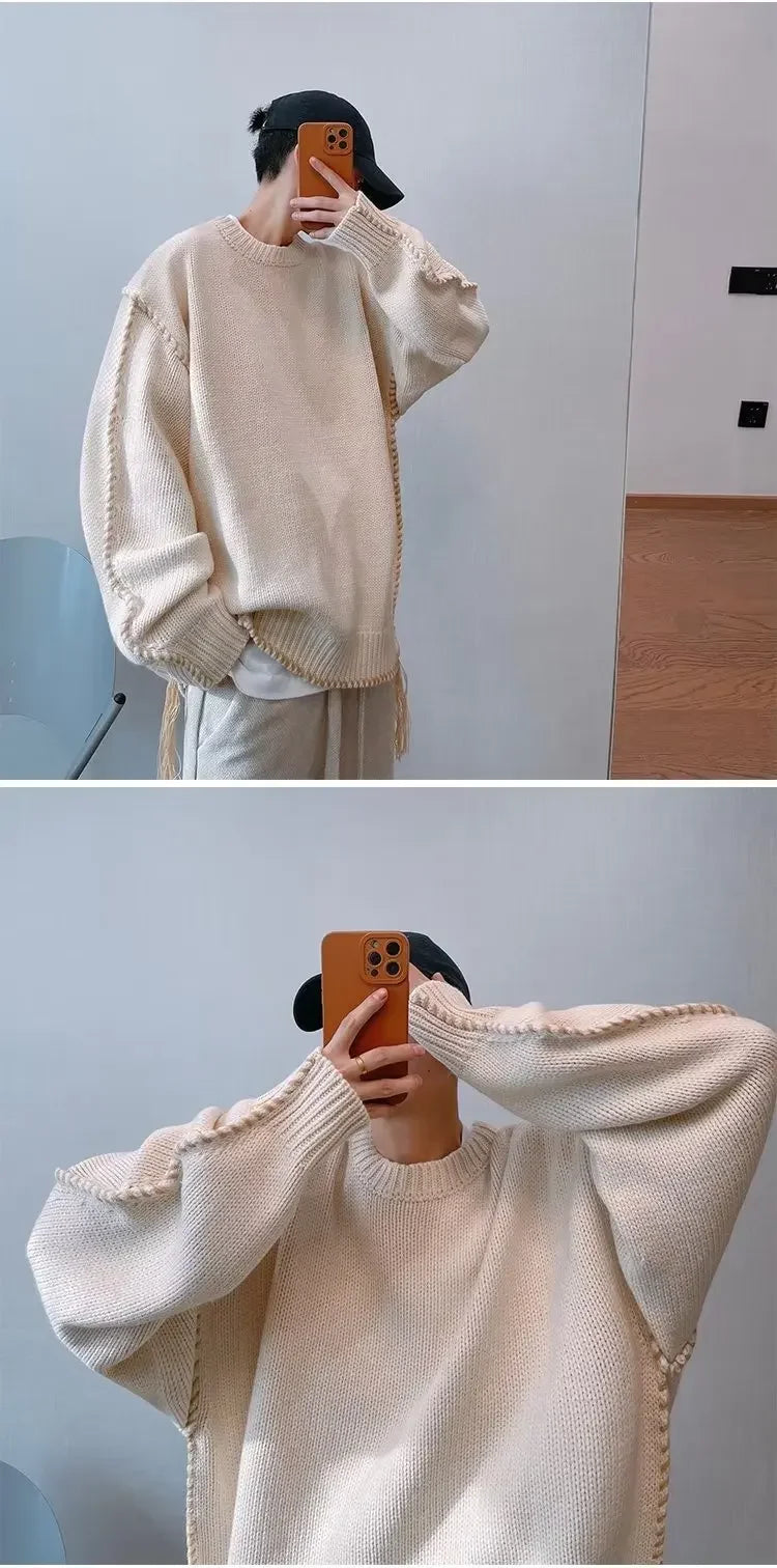 Men's Knitted Sweater™ Casual Versatile Long Sleeve round Neck Thick Sweater