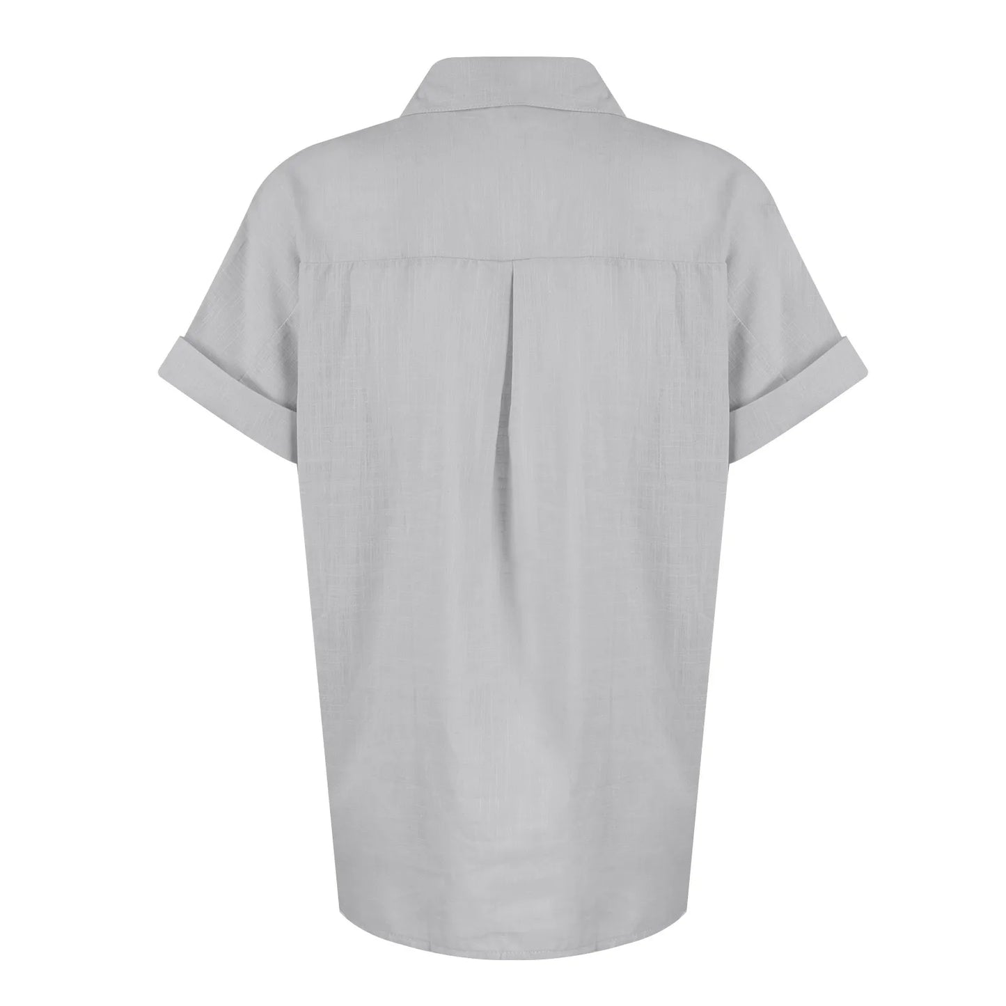 Women's  Cotton Linen Classic Shirts™ Short Sleeve Lapel Button Down Shirt
