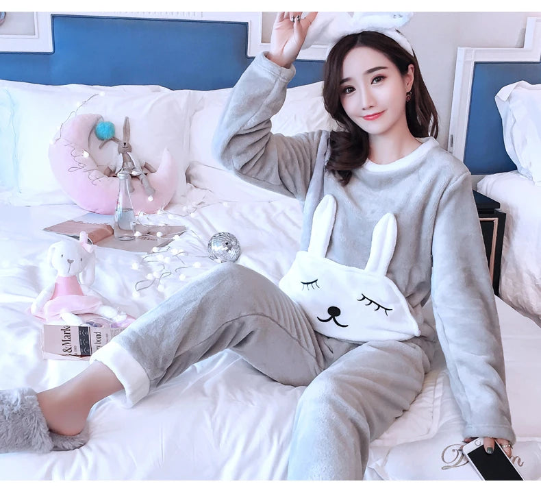 Women's Fleece Pajamas Set™ Winter Thick Warm Suit Set