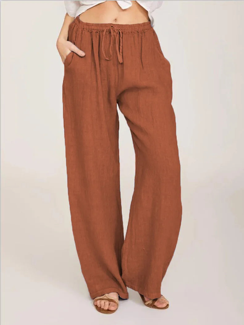 Women's Pants™ Large Loose Cotton Hemp Casual Pants
