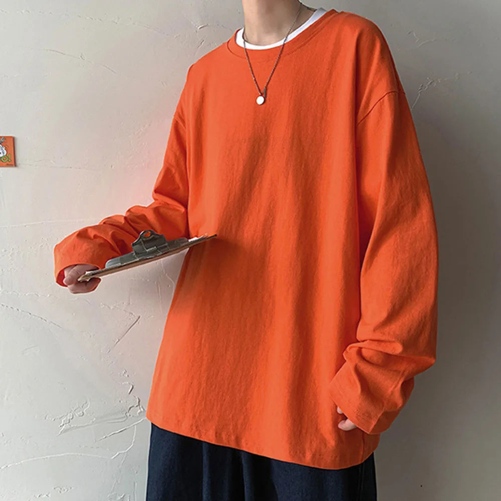 Men's T-shirt™ Cotton Oversize Long sleeves t shirt
