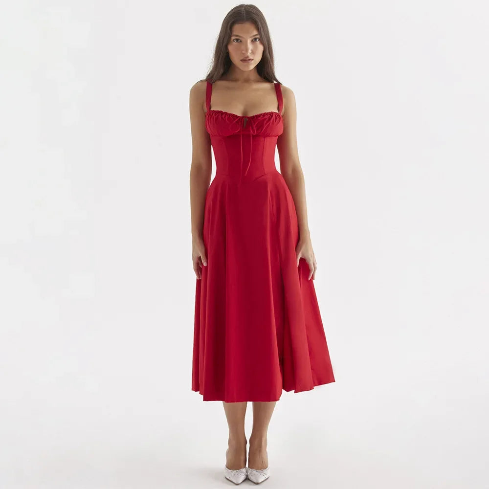 Women's Long Dresses™ Elegant Casual Tied Waist-fitted Slimming Sleeveless Side Slit Dress