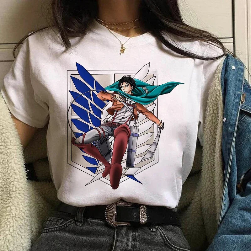 Women's T shirt™ Levi Ackerman Attack On Titan Anime Comics Japanese Graphic Cartoon Streetwear Tops