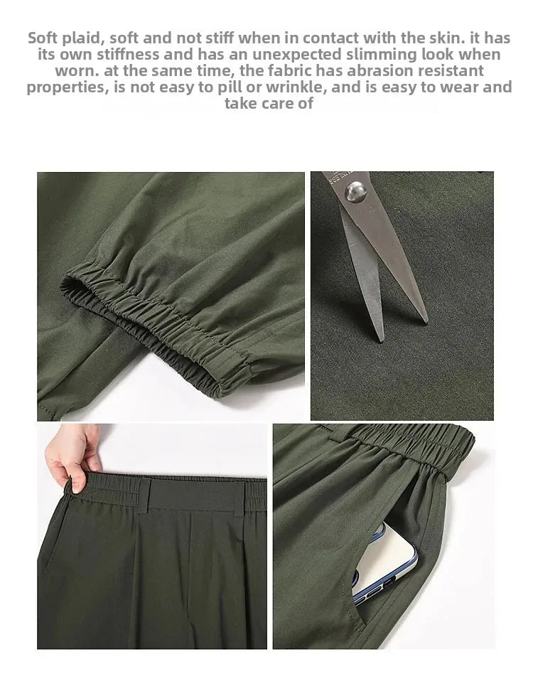 Women's Thin High Waist Cargo Pants™ Long Drapey Quick Dry Trousers