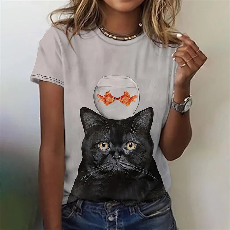 Women's T-Shirt™ For Animal 3D Printed Summer Short Sleeves O-Neck Tops